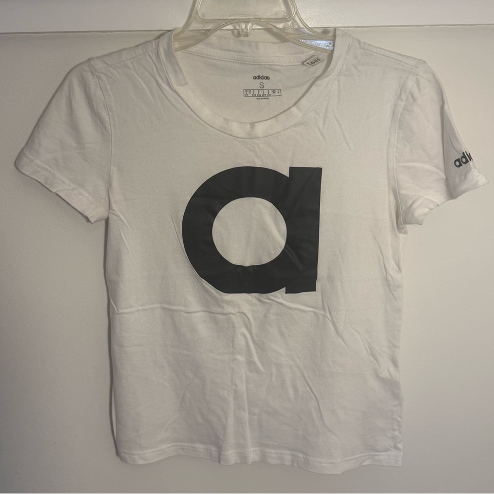 adidas White Short Sleeve Tee